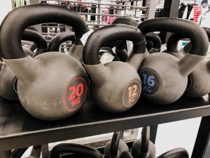 Photo of kettle balls representing the value for men's mental health of working out at a local Decatur gym.