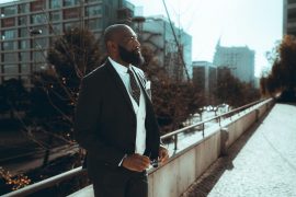 Photo of a well dressed black man representing a professional man in the Atlanta area coming to our therapy office for anxiety treatment in Decatur, GA